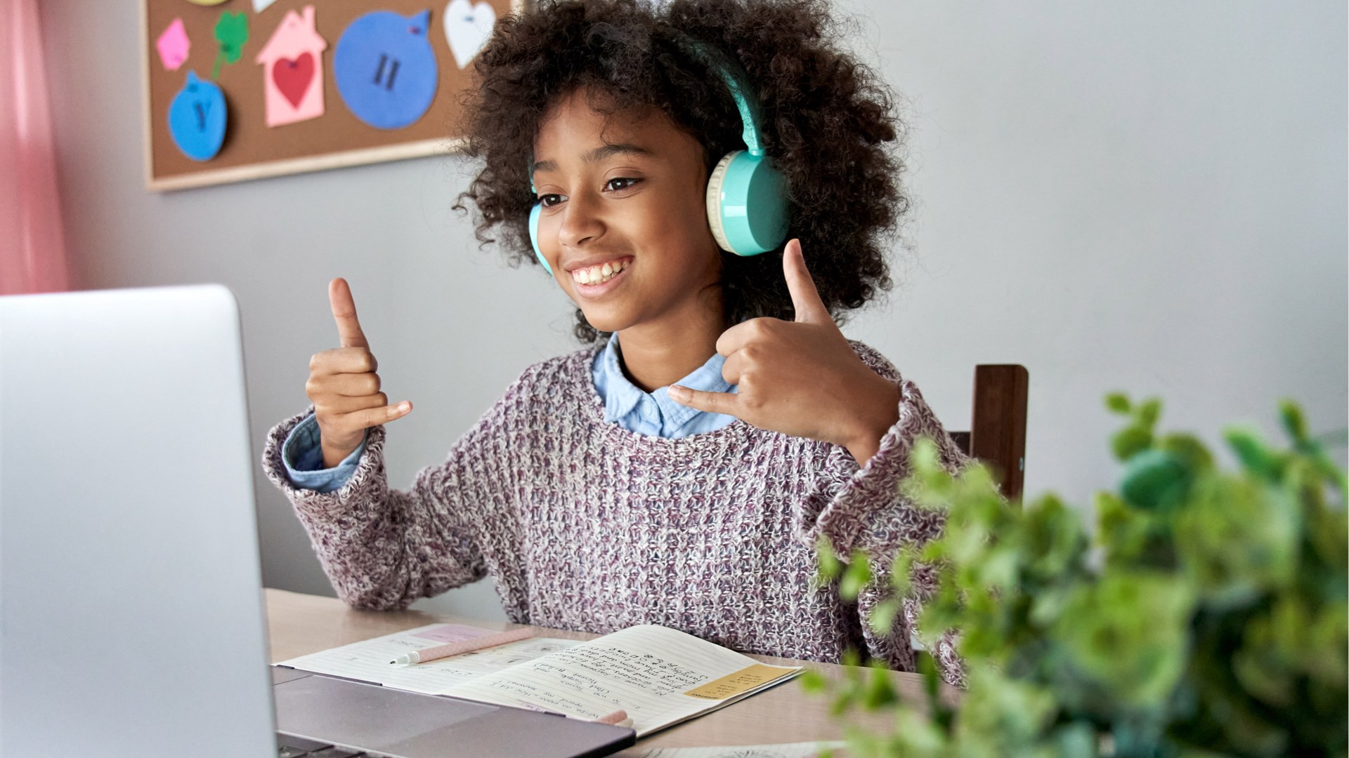 Hero Smile Girl on Computer